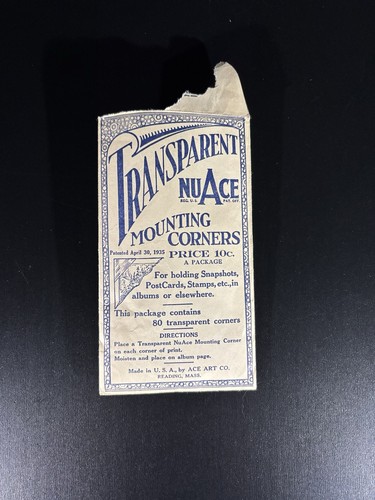 Vintage Transparent NuAce Mounting Corners Opened
