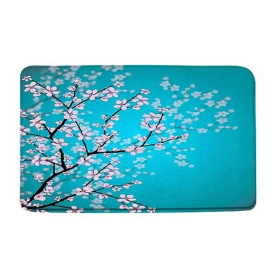 AMFD Cherry Blossom Bath Mat Spring Japanese Sakura Tree Branch Pink Floral F...