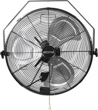 18" High Velocity Wall Mount Metal Fan 3 Speed Industrial 270 Degree Tilting Fan