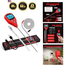 Digital Meat Thermometer with Probe Quick Read Waterproof Temperature