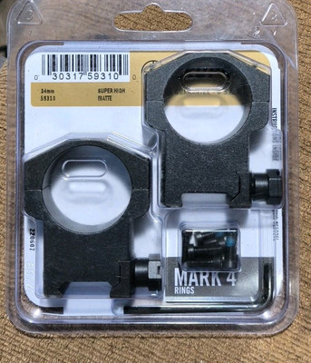 Leupold Mark 4 34mm Picatinny Rings Super High Steel Matte Black #59310