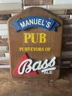 Vintage Bass Ale Wooden Beer Advertising Sign Man Cave Bar Decor