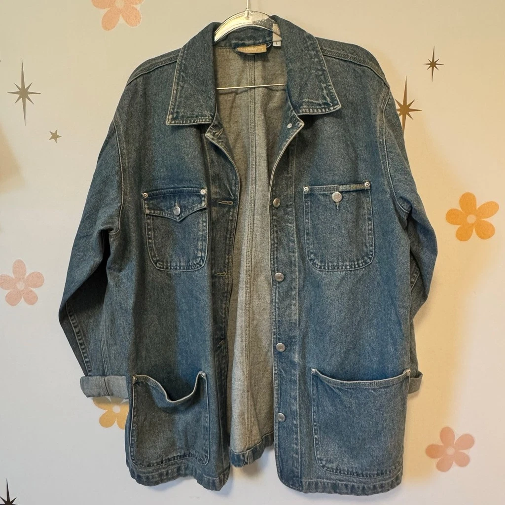 Vintage Liz Claiborne Denim Jacket Light Wash Large Pockets - product detail image 1