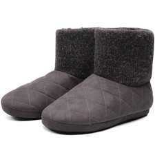 KuaiLu Mens Knitted Slipper Boots Winter Warm Comfort Memory Foam Gents Bootie S