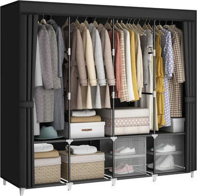 Portable Closet Wardrobe, 67-Inch Clothes Organizer with 4 Hanging Rods and 8 Sh