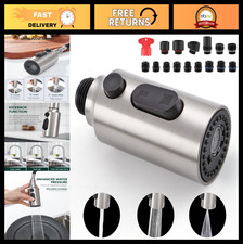 Pull Down Kitchen Faucet Spray Head Replacement, 15 Adapters, 3 Function Nozzle,