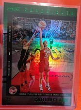 2025 Panini Caitlin Clark Chronicled #5 Green Holo 1st Triple Double