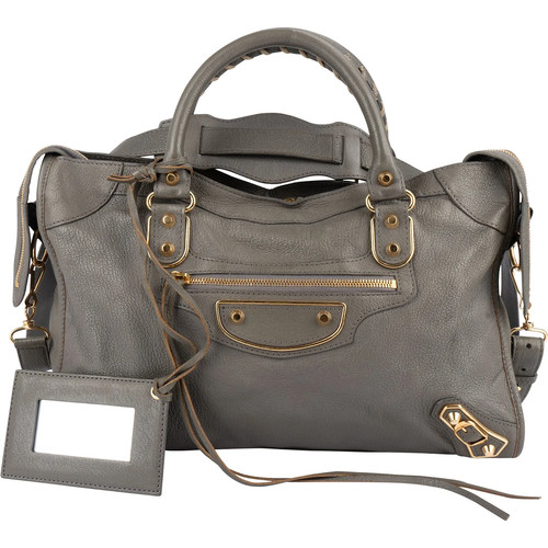 Balenciaga Grey Grained Leather City Handbag Bag