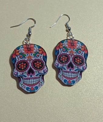 Candy / Sugar Skull Earrings, Goth, Punk, Emo, Day Of The Dead 
