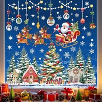 Fensterbilder Weihnachtsbaum Weihnachtsmann Rentier Deko Weihnachten