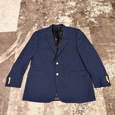 VTG Brooks Brothers Blazer 43R Navy Blue Wool Gold Button 346 Sport Coat Preppy