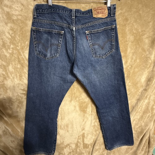 Pantalones de mezclilla Levis 517 para hombre 36x30 Bootcut vaquero occidental lavado oscuro algodón desgastado - Imagen 4 de 5