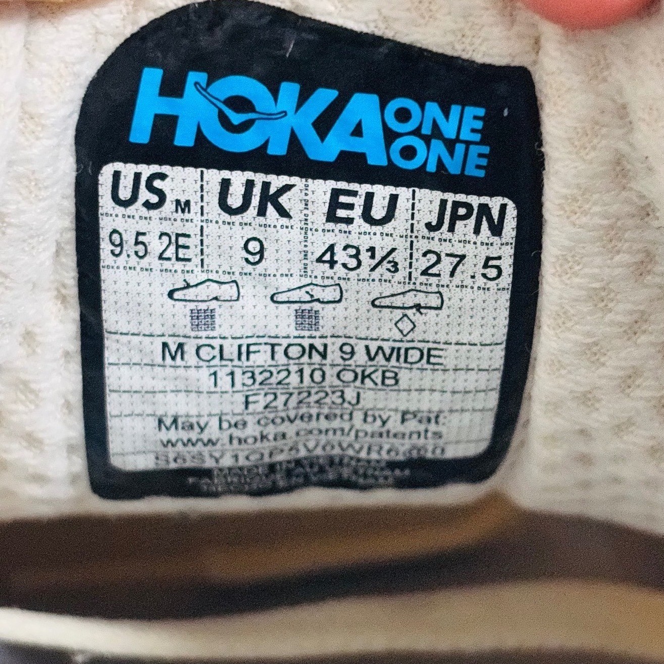 Hoka One One Clifton 9 Wide Sand Beige Running Shoes 1132210 OKB Men's Sz. 9.5 thumbnail 9