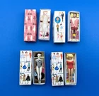 MINIATURE Barbie Ken Doll Boxes LOT of FOUR 2" Tall x .75" Wide Removable Lids