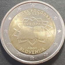 SLOVENIA SLOWENIEN 2 EURO 2007 KM#106 UNC 50th Anniversary of the Treaty of Rome