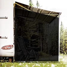RV Awning Side Shade Screen 9'x 7' Breathabe Black Mesh Sunshade for Camper T...
