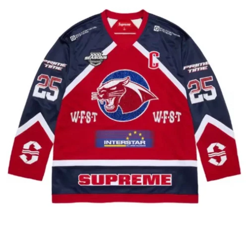 Taille XXLarge Maillot de hockey Supreme strass rouge SS25 Confirmé