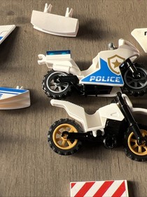 LEGO Police Space Police Parts Lot 25 Vintage City Motorcycle Printed Slopes