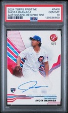 2024 TOPPS PRISTINE PA-SI SHOTA IMANAGA AUTO RED 5/5 PSA 10 ROOKIE (RC)