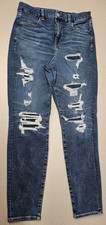 American Eagle The Dream Jean Distressed Curvy Jegging Size 10 Stretch Blue