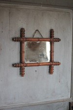 Miroir bois imitation bambou, miroir ancien, miroir à suspendre