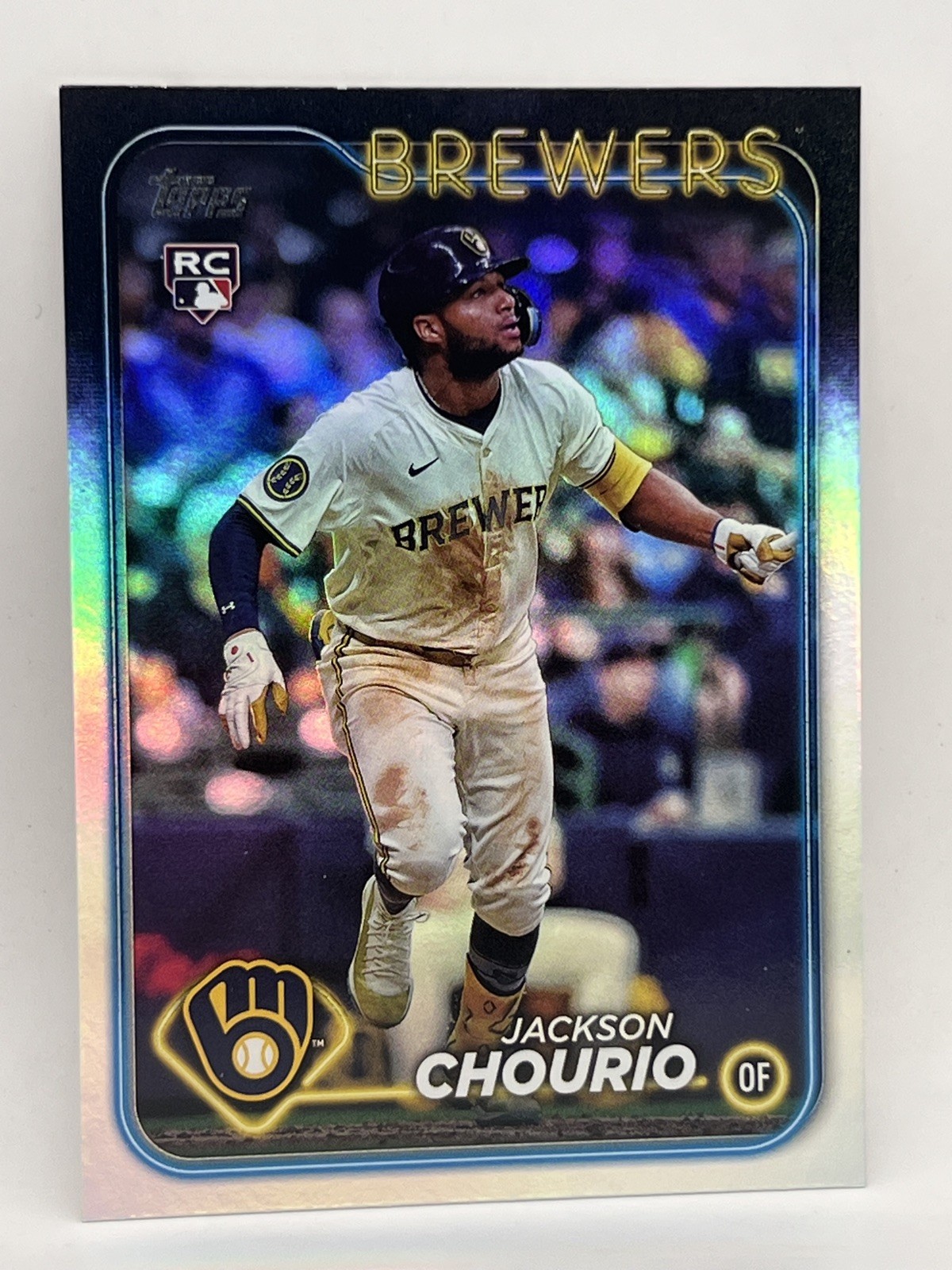 2024 Topps Update #US240 Jackson Chourio Rookie RC - Rainbow Foil Parallel