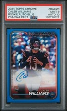 2024 Topps Chrome Caleb Williams Rookie Auto Blue Refractor /150 RA-CWI PSA 9 
