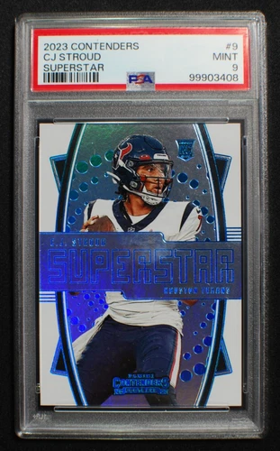🌟 CJ STROUD - 2023 Panini Contenders SUPERSTAR SSP Case Hit RC #9 - PSA 9