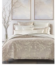 Image of Hotel Collection Brushwork Textured Queen Duvet Cover Light Pewter