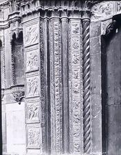 Main Portal Detail, San Petronio Church, Bologna Italy Magic Lantern Glass Slide