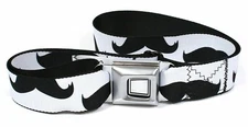 Mustaches Pattern Seatbelt Belt