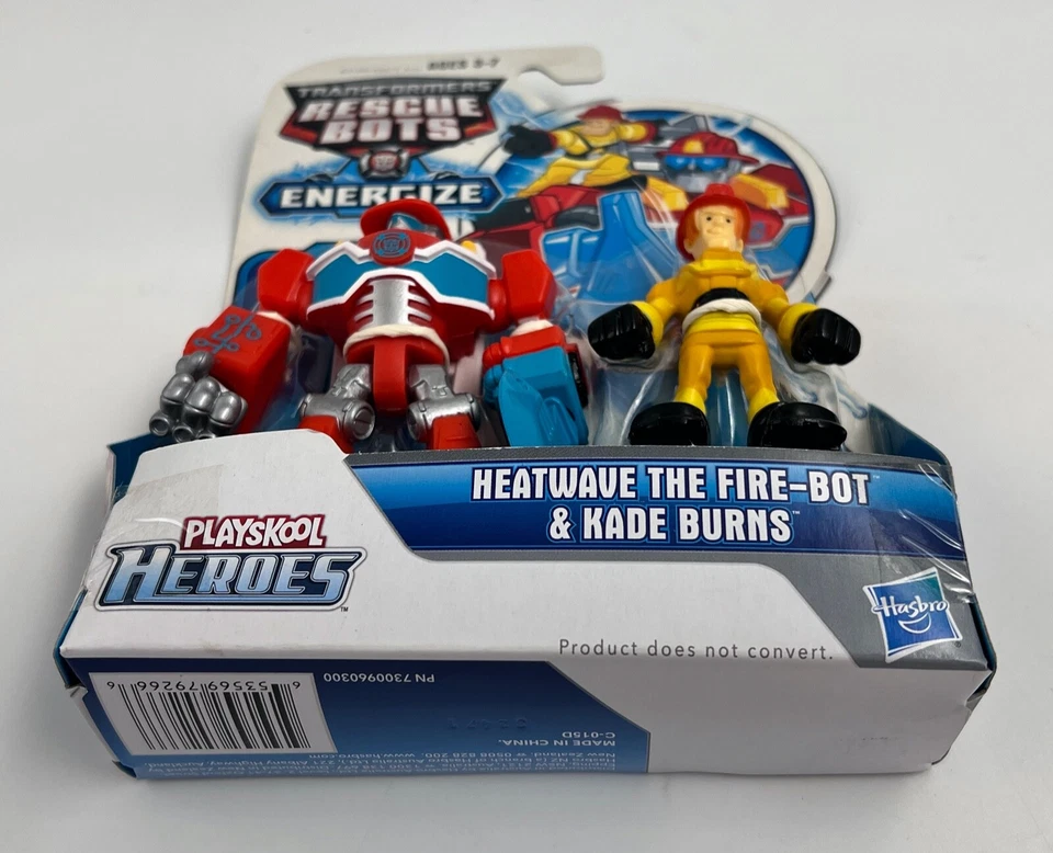 Playskool Heroes Transformers Rescue Bots Heatwave the Fire-Bot and Kade Burns - Image 4 of 4