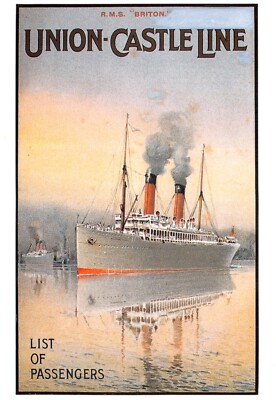 GEMISCHTE MAYFAIR POSTKARTE R.M.J UNION CASTLE LINE KONTINENTALE GRÖSSE SEHR GUTER ZUSTAND