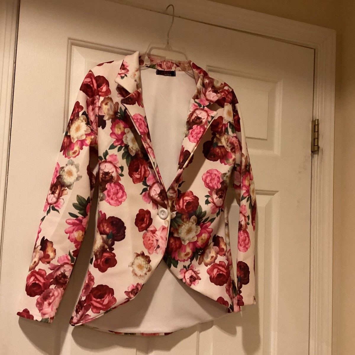 Just Wear Women-coat size floral casual dress jacket Button