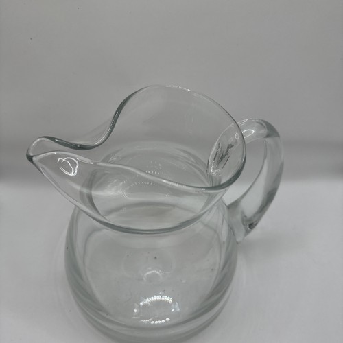 Kosta Boda Sweden Hand Blown Crystal 7" Pitcher, Jug Flat Bottom & Pinched Spout - Picture 4 of 4