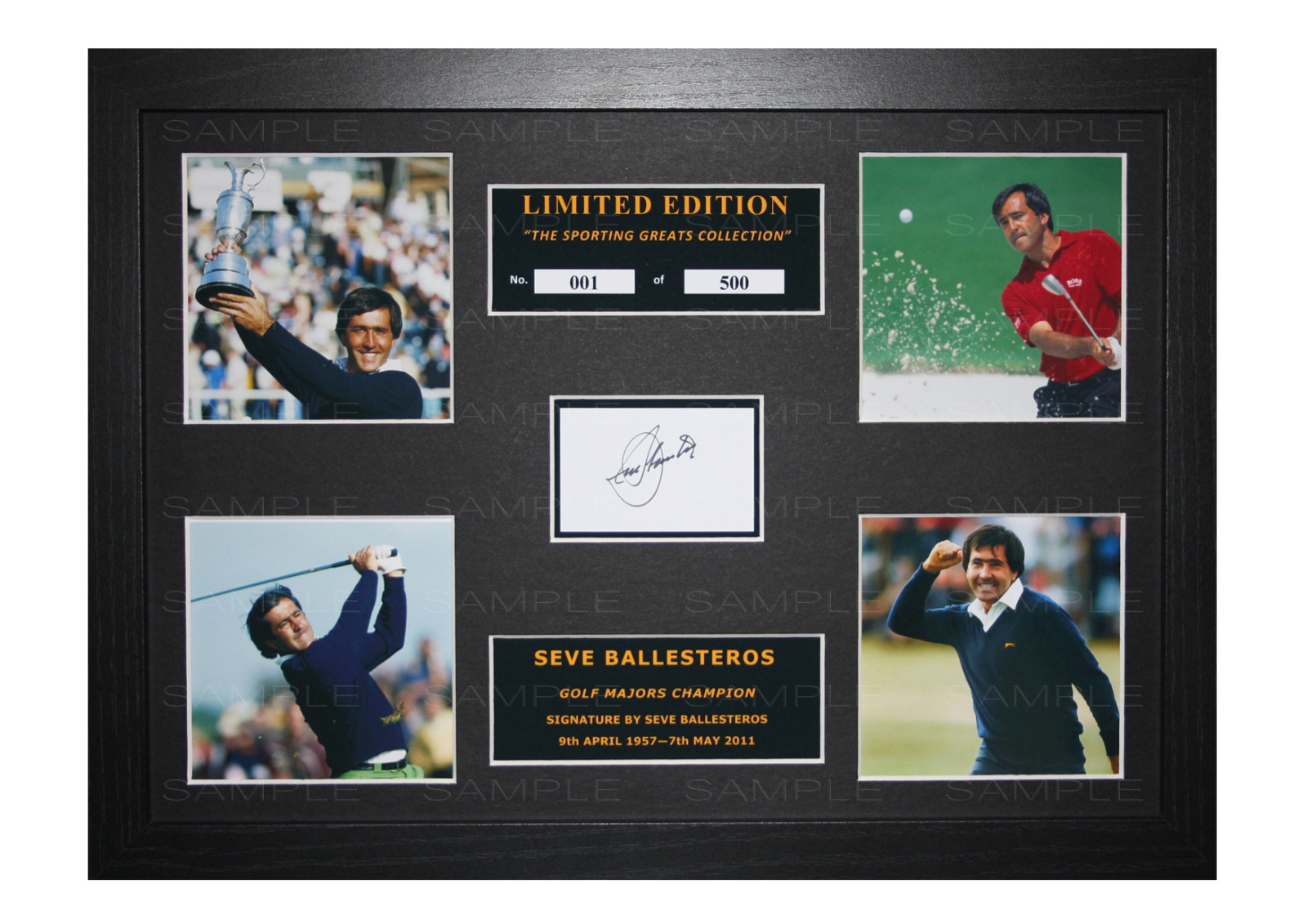 Seve Ballesteros Signed Ltd Edition Framed Picture Memorabilia