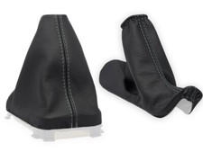 SCHALTMANSCHETTE HANDBREMSSACK FUR VOLVO XC70 FL 2005-2007 LEDER NAHT GRAU