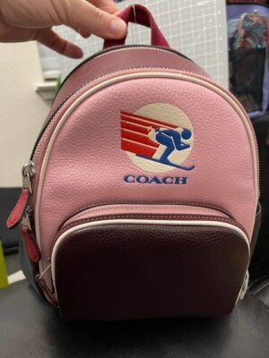 Coach Court Backpack In Colorblock Gold/Powder-Pink-Multi Court Backpack In Colorblock Signature Canvas | COACH® main image 4