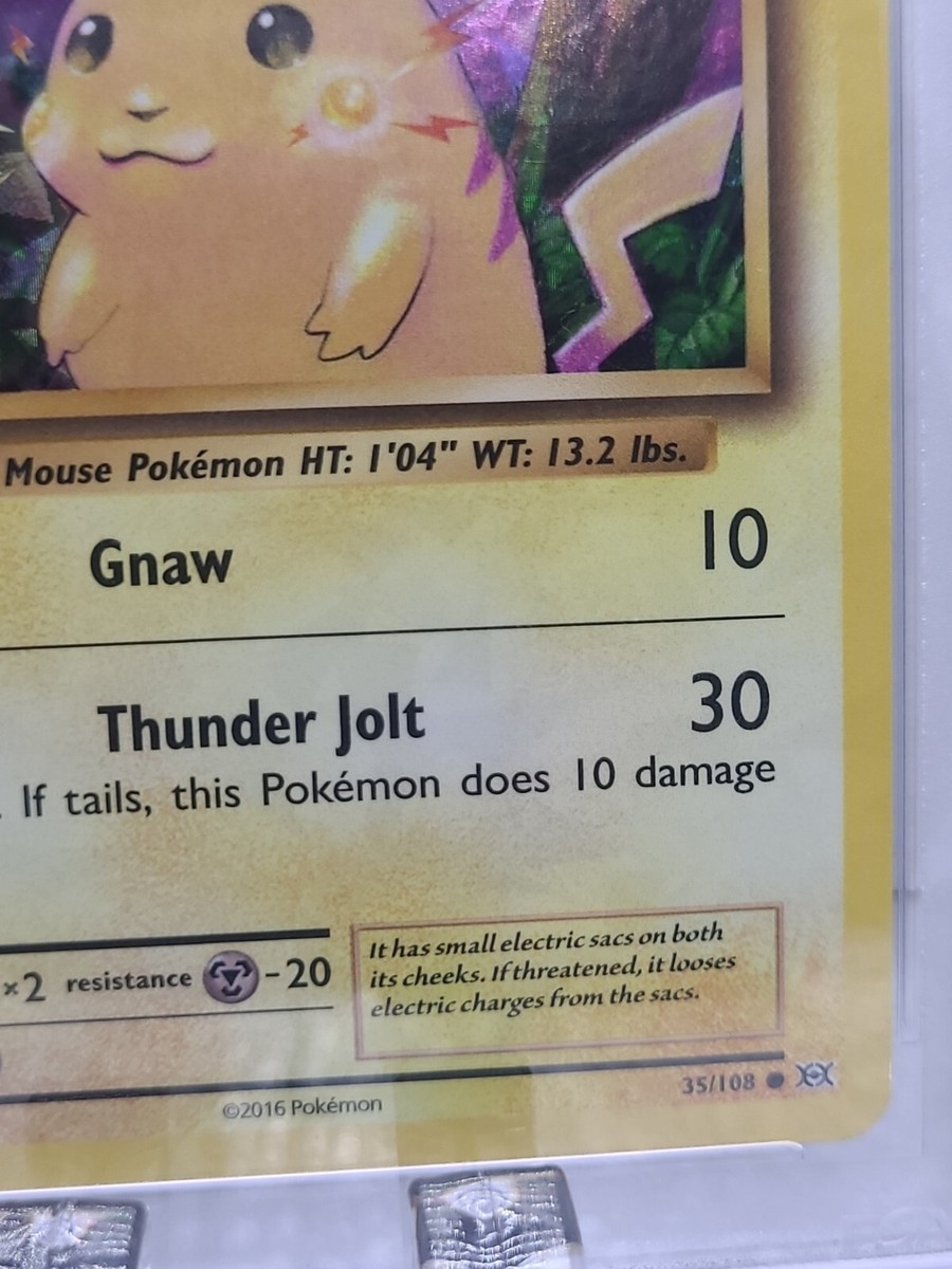 PSA 9 MINT Pikachu XY Evolutions Cracked Ice Pokemon Card 35/108