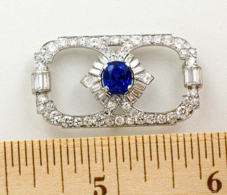 Stunning Handmade Art Deco Blue Sapphire With Fancy Cut CZ 5.92TCW