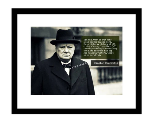 Winston Churchill 8x10 photo print Victory Quote inspirational WWII leader WW2