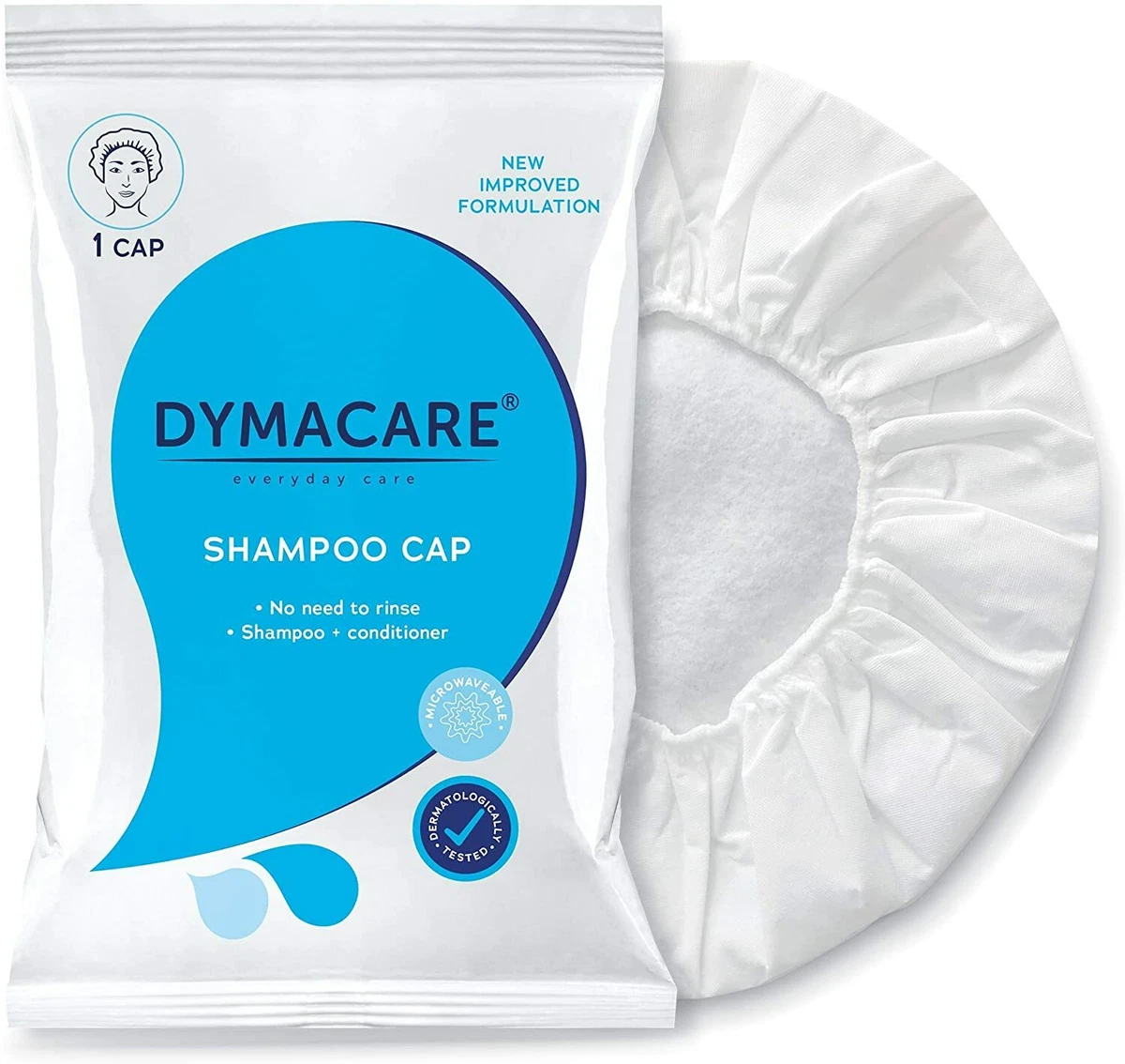 DYMACARE Rinse Free Shampoo Cap Mikrowellengeeignet Ohne Wasser Haarwäsche mit Conditione