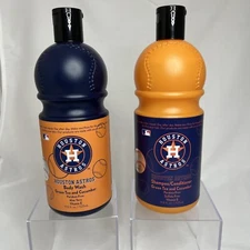 2 Bottles Houston Astros ~ Body Wash And Shampoo/conditioner 17.8 fl oz Each New