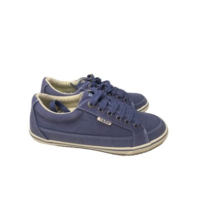 Size 7.5 Taos Womens New Blue Canvas Moc Star Sneakers Intellifresh