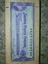 20$ American Express US Dollars Unused Travelers Cheque From 1960s | Vintage