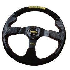 14 Carbon Fiberleather Pvc Suede Racing Steering Wheel 350mm - Car Upgrade