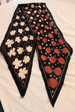Vintage 68" x 9-1/2" Silk Scarf with Unique "Reversed" Design