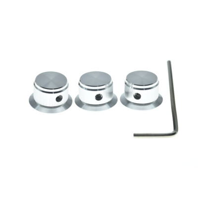 3pcs Set Screw Metal Potentiometer Pot Knobs Top Hat Bell Knobs for Guitar/Bass