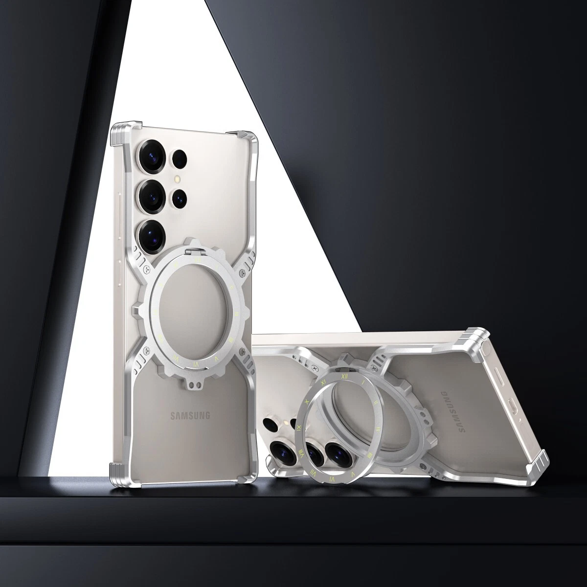 磁性铝金属无框支架保护壳 适用于三星 S25 S24 S23 S22 Ultra - 第 18 张/共 19 张