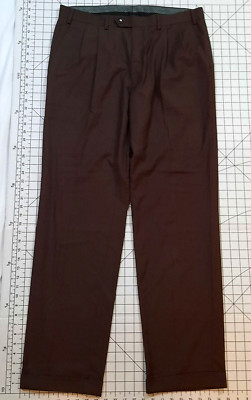 Ralph Lauren Mens Brown Trousers Casual Cuffed 36Wx34L Mid-Rise